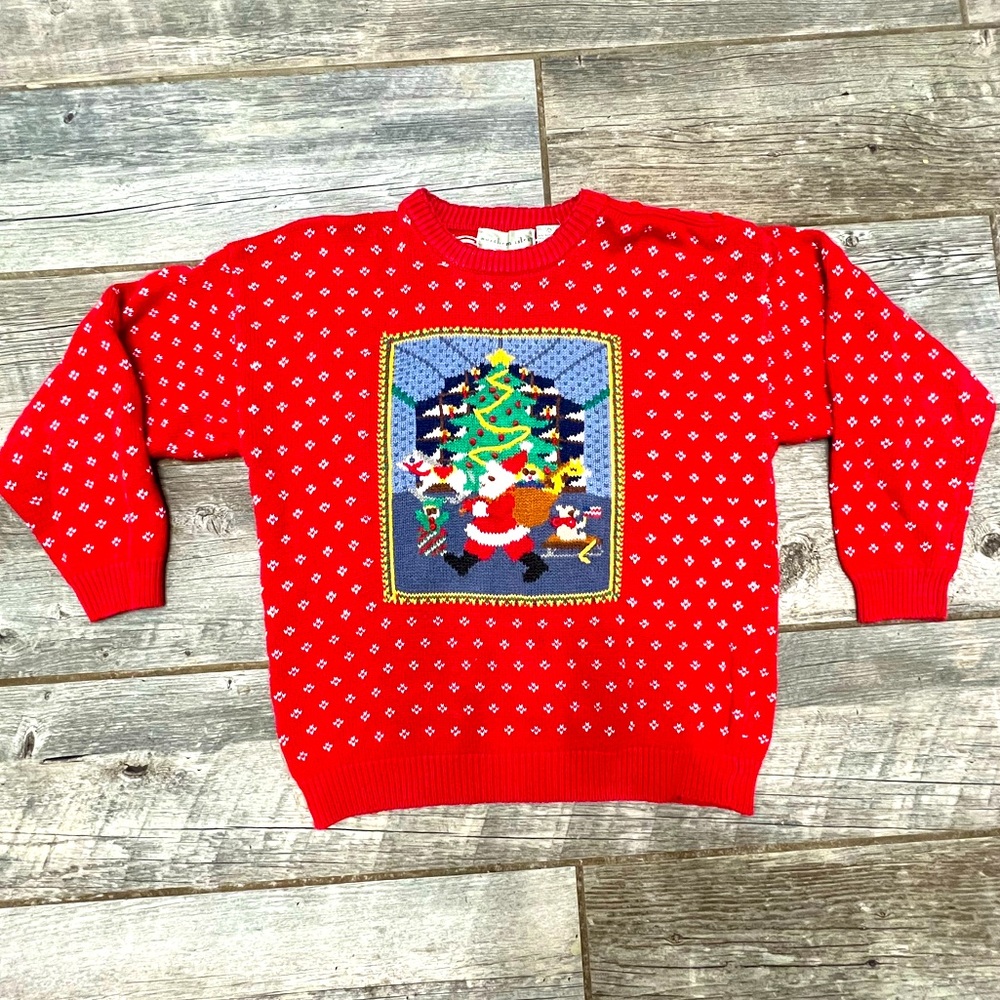 Vintage Northern Isles Embroidered Holiday Christmas
Sweater 80's 90's